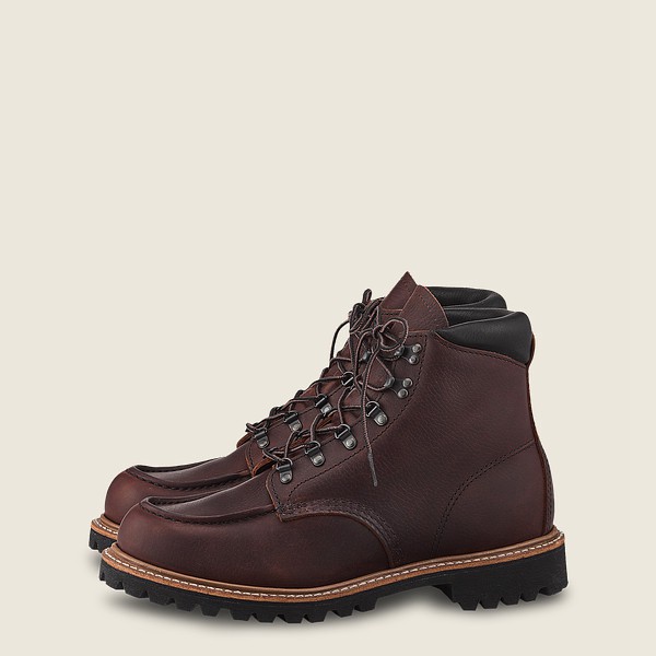 Red Wing Heritage Boots Dark Brown - Mens Sawmill - 6-inch Oil-slick Leather Steel Toe - 7942-PNVAK